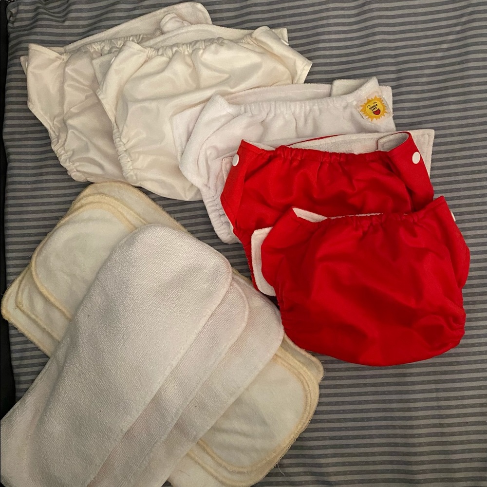 5 Fully Adjustable Cloth Diapers & 10 Liners